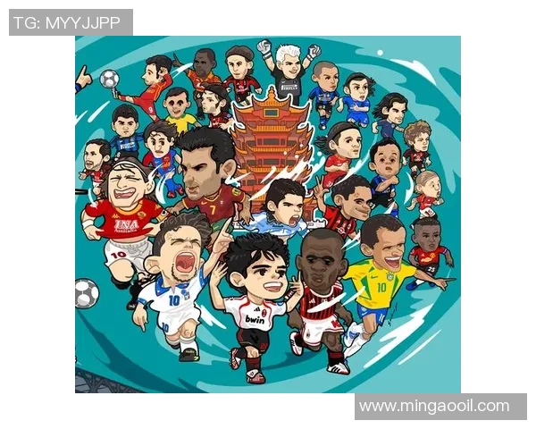 中国足球传奇球星插画艺术作品展现足球魅力与运动精神